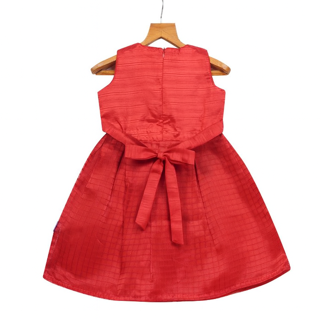 GIRLS RED ORGANZA DRESS