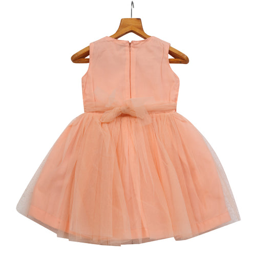 Girls Lace & Tulle Layered Dress – Orange – PW2012