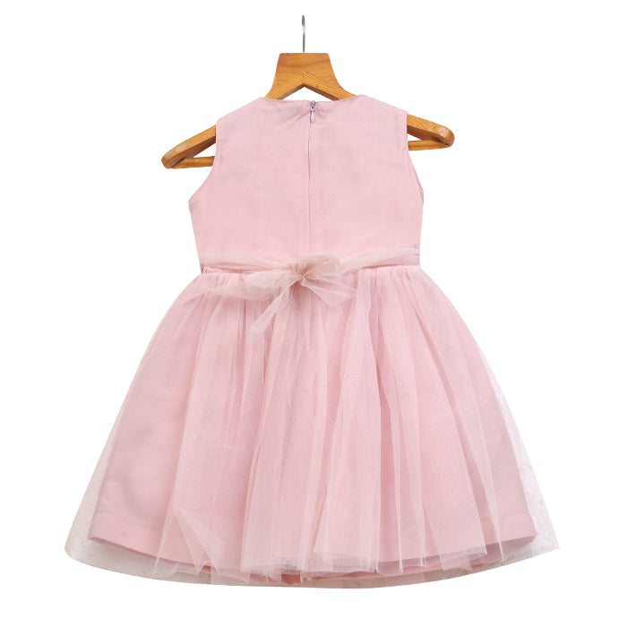 Girls Lace & Tulle Layered Dress – Pink – PW2012