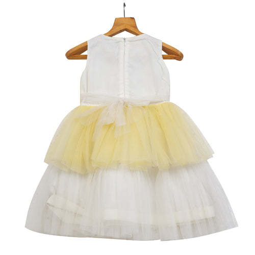 Girls Tulle Multi-Layered Dress – Yellow – PW2013