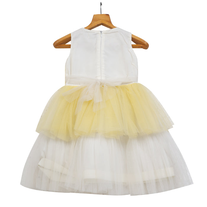 Girls Tulle Multi-Layered Dress – Yellow – PW2013