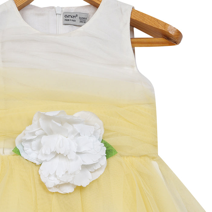 Girls Tulle Multi-Layered Dress – Yellow – PW2013