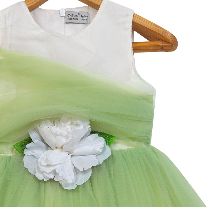 Girls Tulle Multi-Layered Dress – Green – PW2013