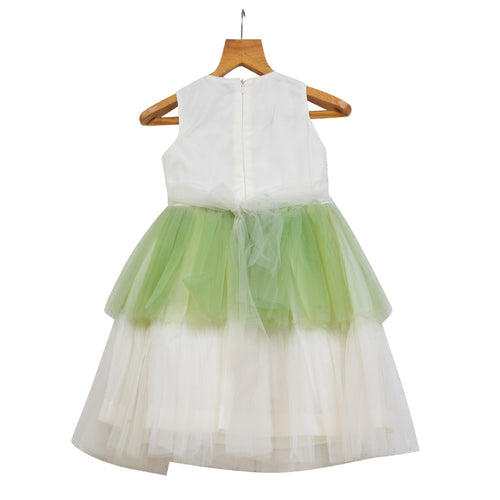 Girls Tulle Multi-Layered Dress – Green – PW2013