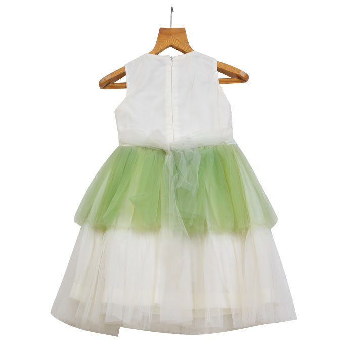 Girls Tulle Multi-Layered Dress – Green – PW2013