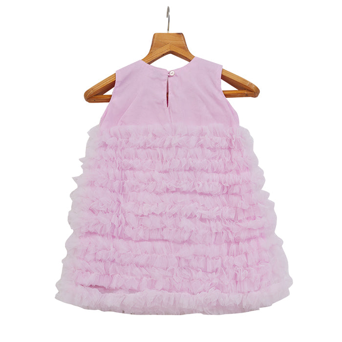Girls Tulle Multi-Layered Dress – Pink – PW2015
