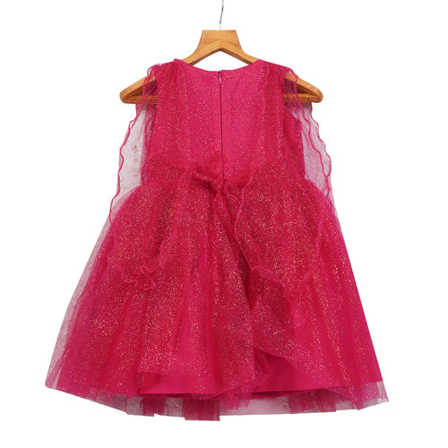 Girls Glitter Tulle & Embroidery Dress – Red – PW2016