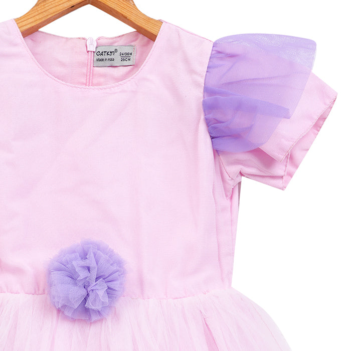 Girls Layered Tulle Dress – Pink