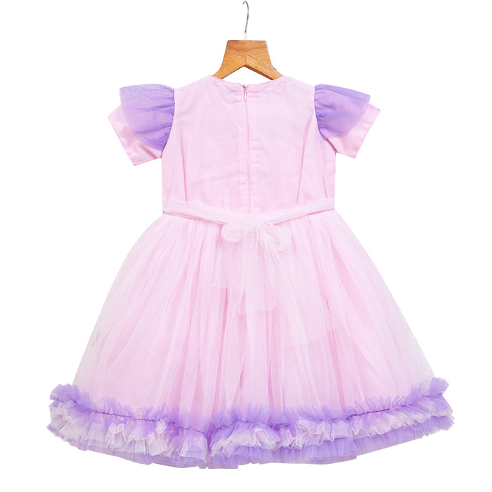 Girls Layered Tulle Dress – Pink
