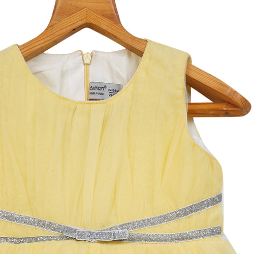 Girls Lace & Tulle Dress – Yellow