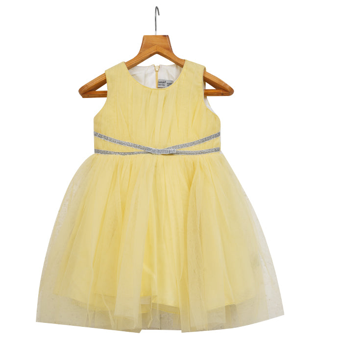 Girls Lace & Tulle Dress – Yellow