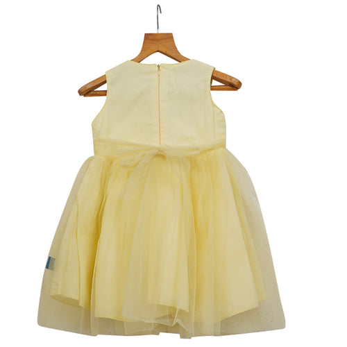 Girls Lace & Tulle Dress – Yellow