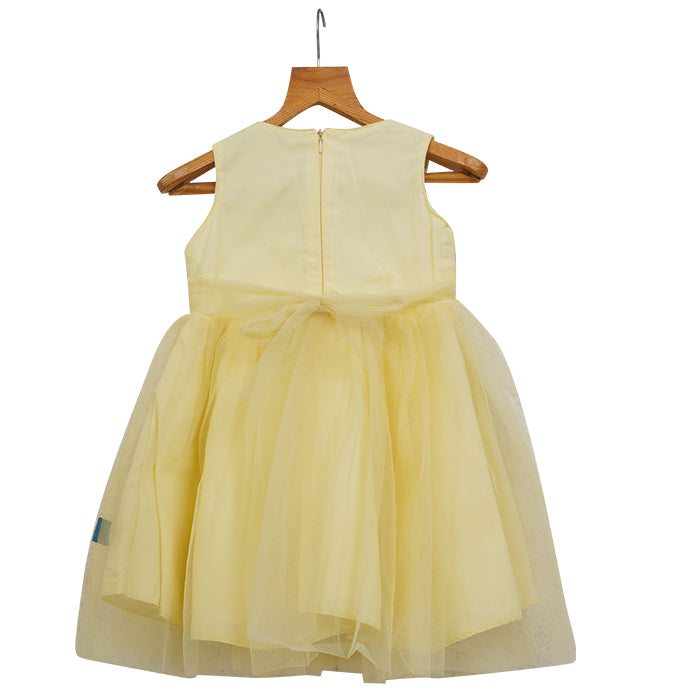Girls Lace & Tulle Dress – Yellow