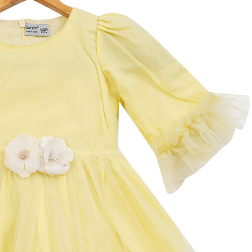 GIRLS TULLE  LAYERED YELLOW DRESS