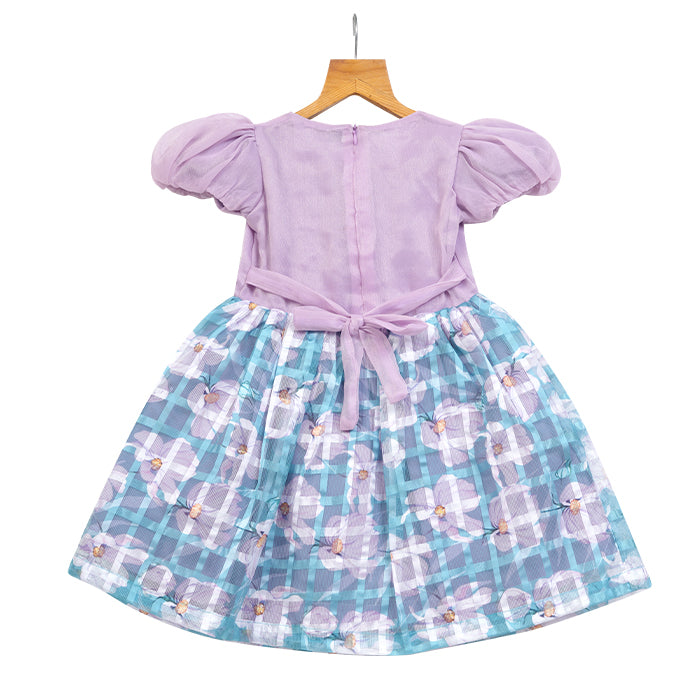 GIRLS LAVENDER ORGANZA DRESS