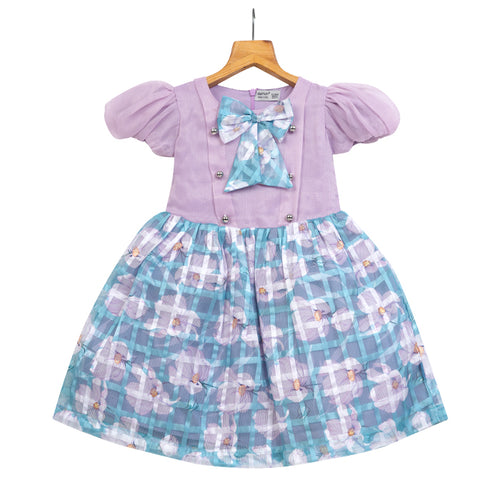 GIRLS LAVENDER ORGANZA DRESS
