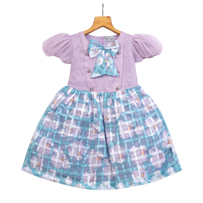 GIRLS LAVENDER ORGANZA DRESS